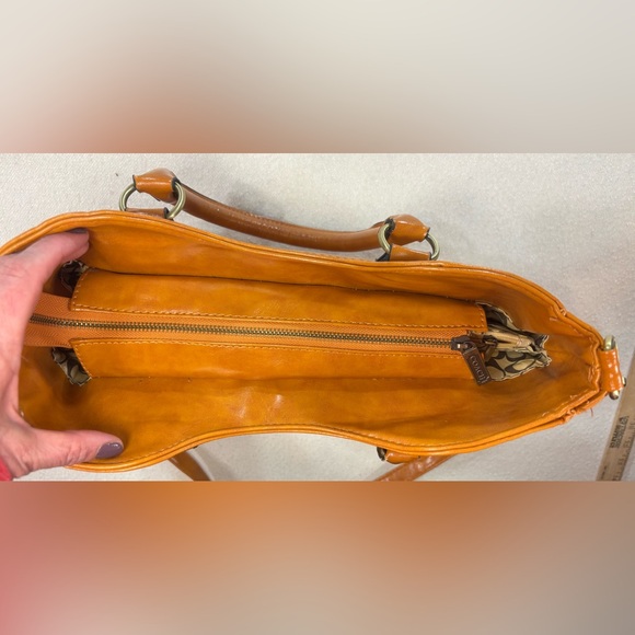 Coach Ashley Cognac Leather Satchel Crossbody Shoulder Bag Horse Carriage - Picture 13 of 15